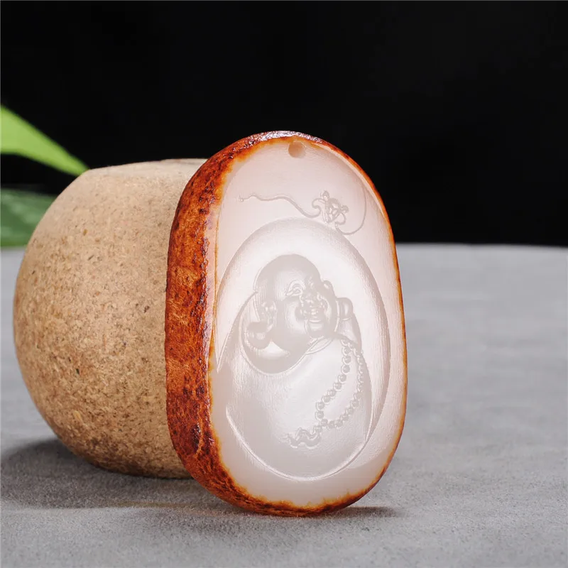 

Afghan Jade Laughing Buddha Pendant Necklace for Women Peace Jade Pendant Hanging Ornament