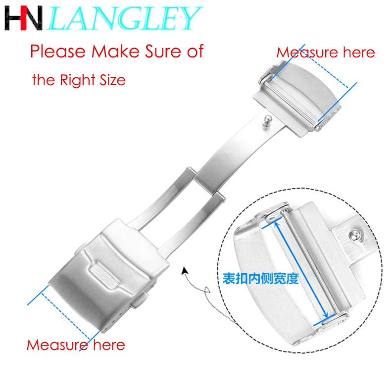 Hebilla de correa de reloj de acero inoxidable, hebilla plegable de Metal para Seiko, Citizen Watch Steap, estilo de buceo, 18mm, 20mm, 22mm, 24mm