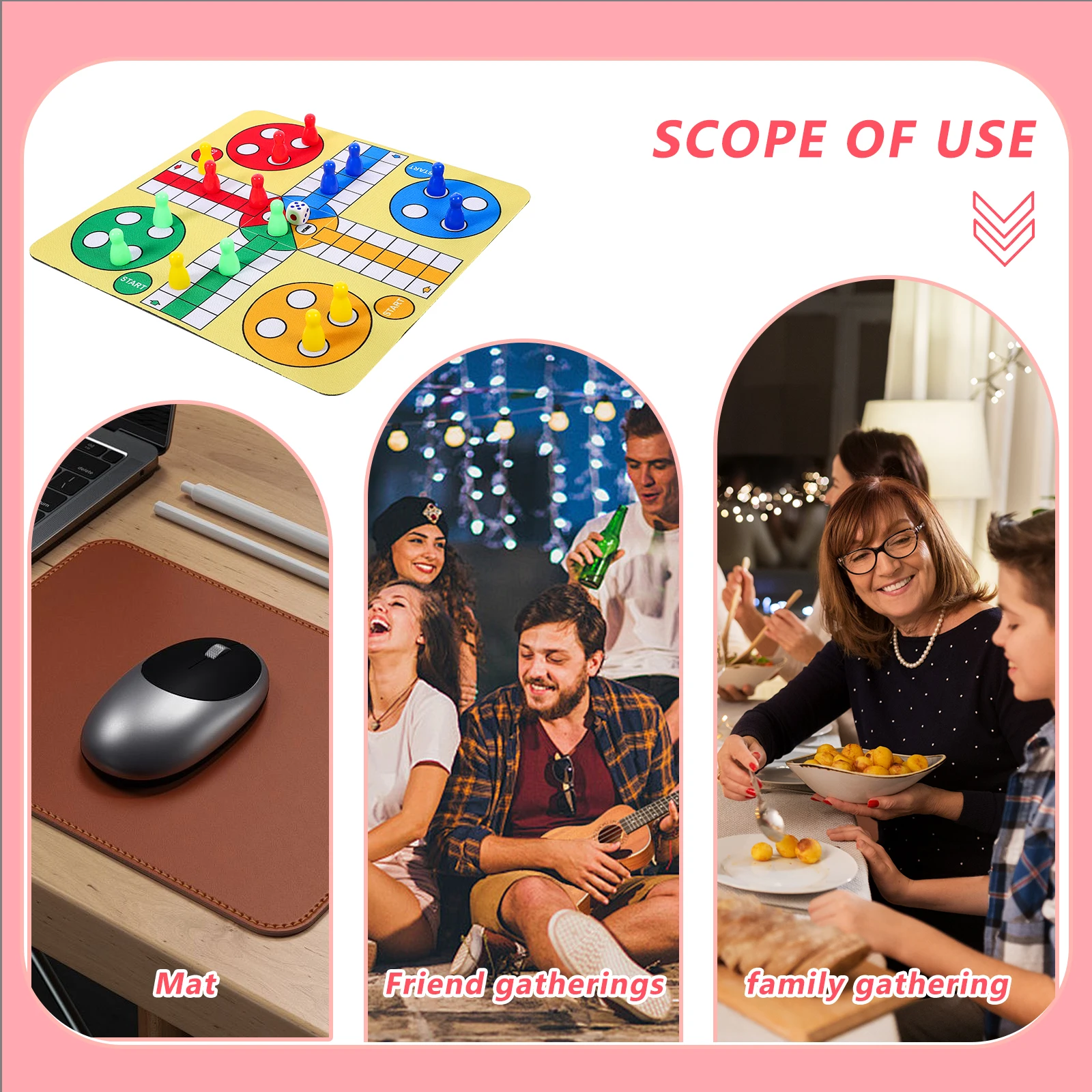 

1 Set Flying Lightweight Mini Table Mat Portable Foldable Interactive Board For Party Travel Home Ktv Use Funny Logic Think