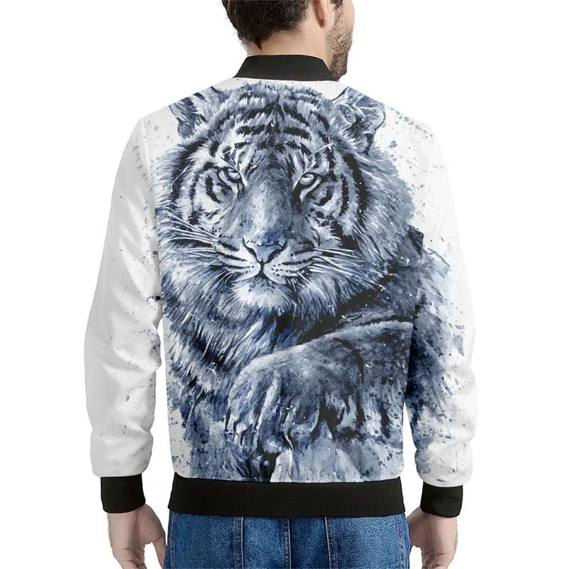 Forest Tiger Zip Coat 3D Printing Sweatshirt Fashion Jacket Oversized Clothing Harajuku Couple Baseball Apparel Bomber Jackets