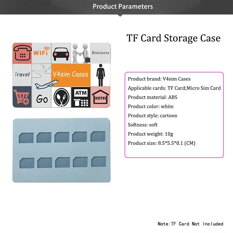 10 Slots Micro SD Card Case Holder Storage Organizer, Ultra Slim Credit Card Size Lightweight Portable TF MSD Memory Card Storag