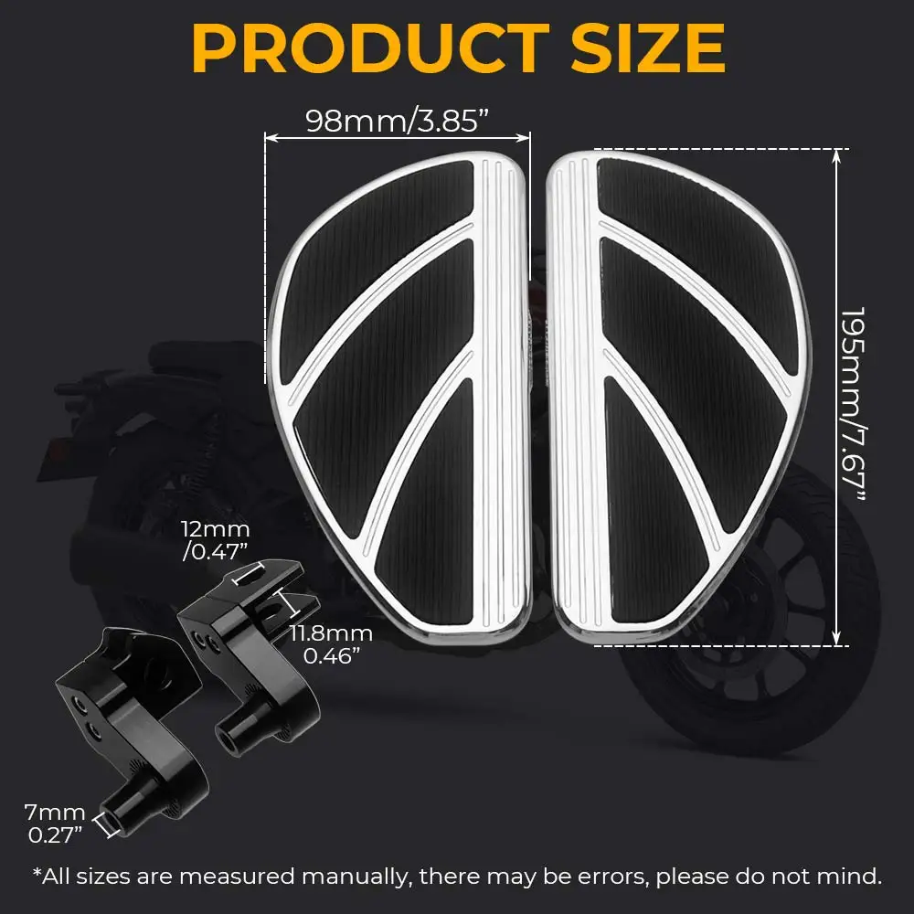 Aluminum Front Rider Foot Rest Pegs Motorcycle Accessories Wide Floorboards Compatible With Kawasaki Eliminator 500 ABS SE 24-26 2