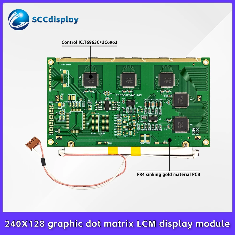 High-Brightness CCFL Backlit 240X128 Dot Matrix Screen JXD240128C-1 Wide Viewing Angle Industrial Equipment LCM Display Module