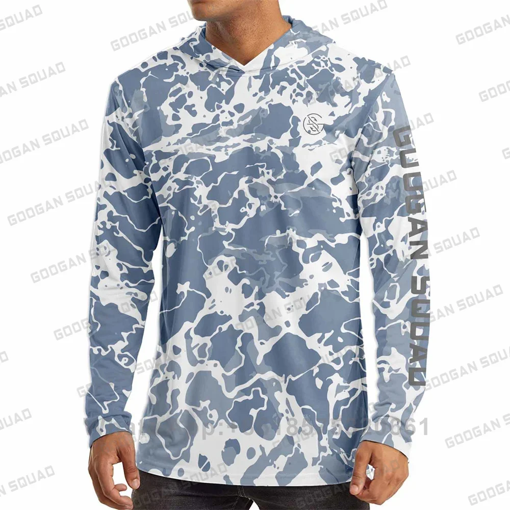 GOOGAN SQUAD Men's Long Sleeve Hoodie Shirts UPF 50+ Sun Protection Lightweight Fishing Running view 5