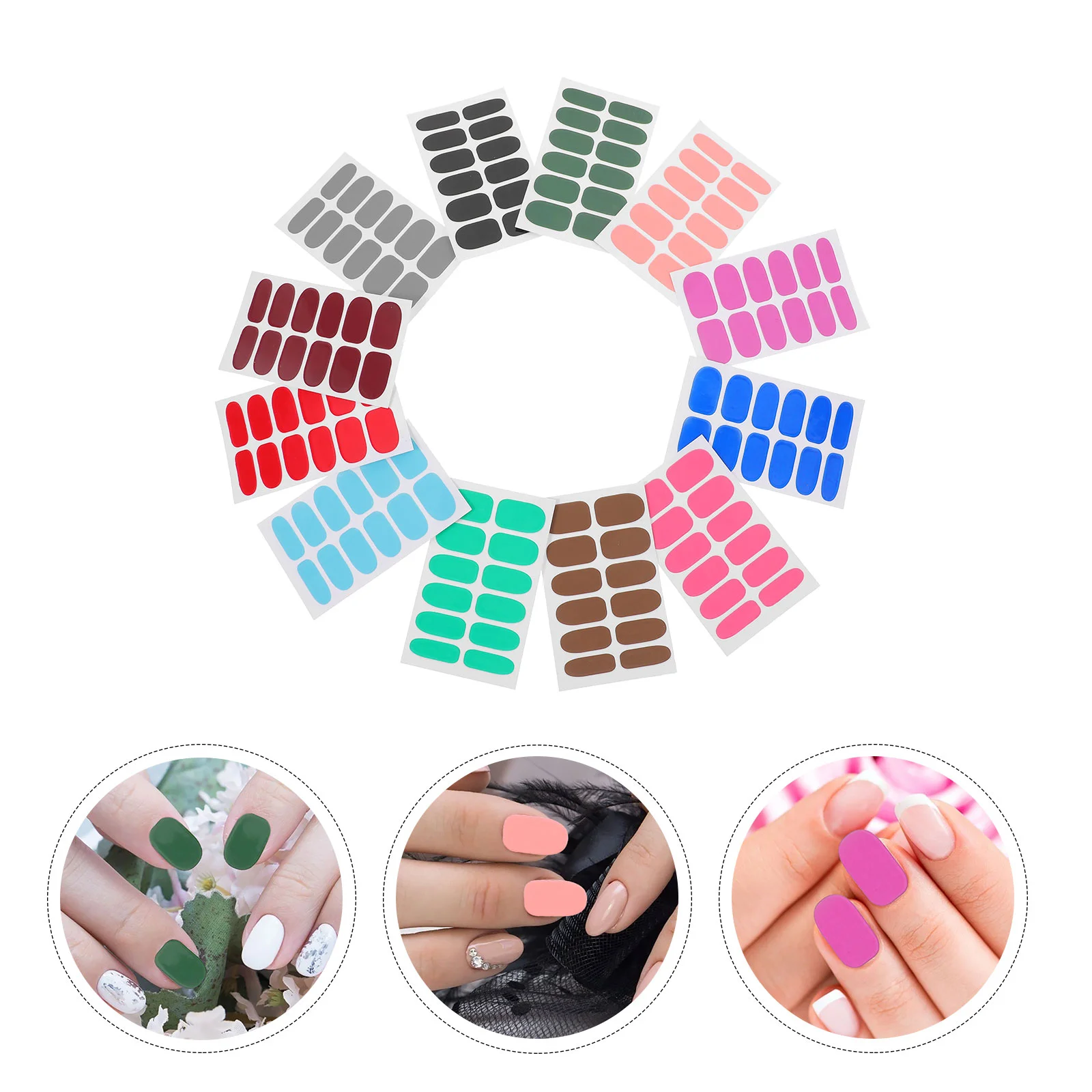 Autocollants de vernis à ongles en gel pour femmes, enveloppes complètes pour enfants, bandes de décalcomanies, 12 feuilles