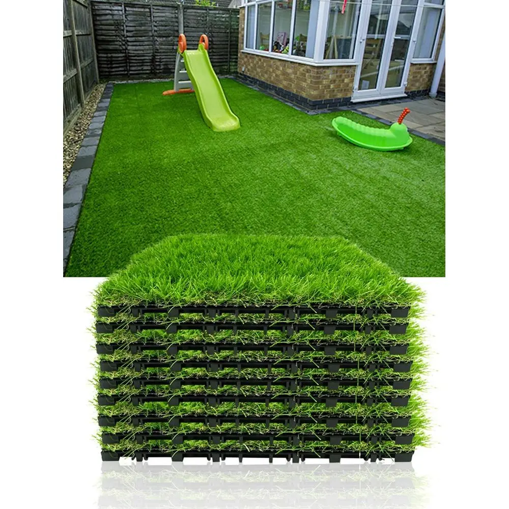 

6 4 2 1pc Artificial Grass Tile 3cm Grass With Bottom Support Suspended Interlocking Lawn For Home Garden, Outdoor Patio Rug Pe