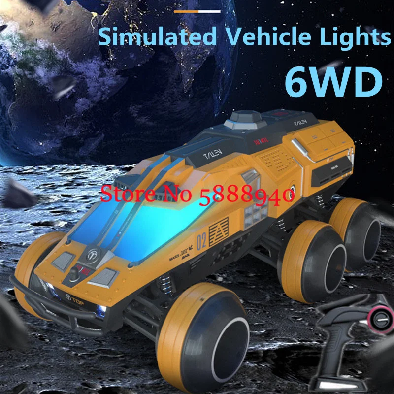 6WD High Speed Space Mars Exploration Remote Control Tank Vehicle 2.4G Off Road Ejection Elevating Turret Launch Bullet RC Truck