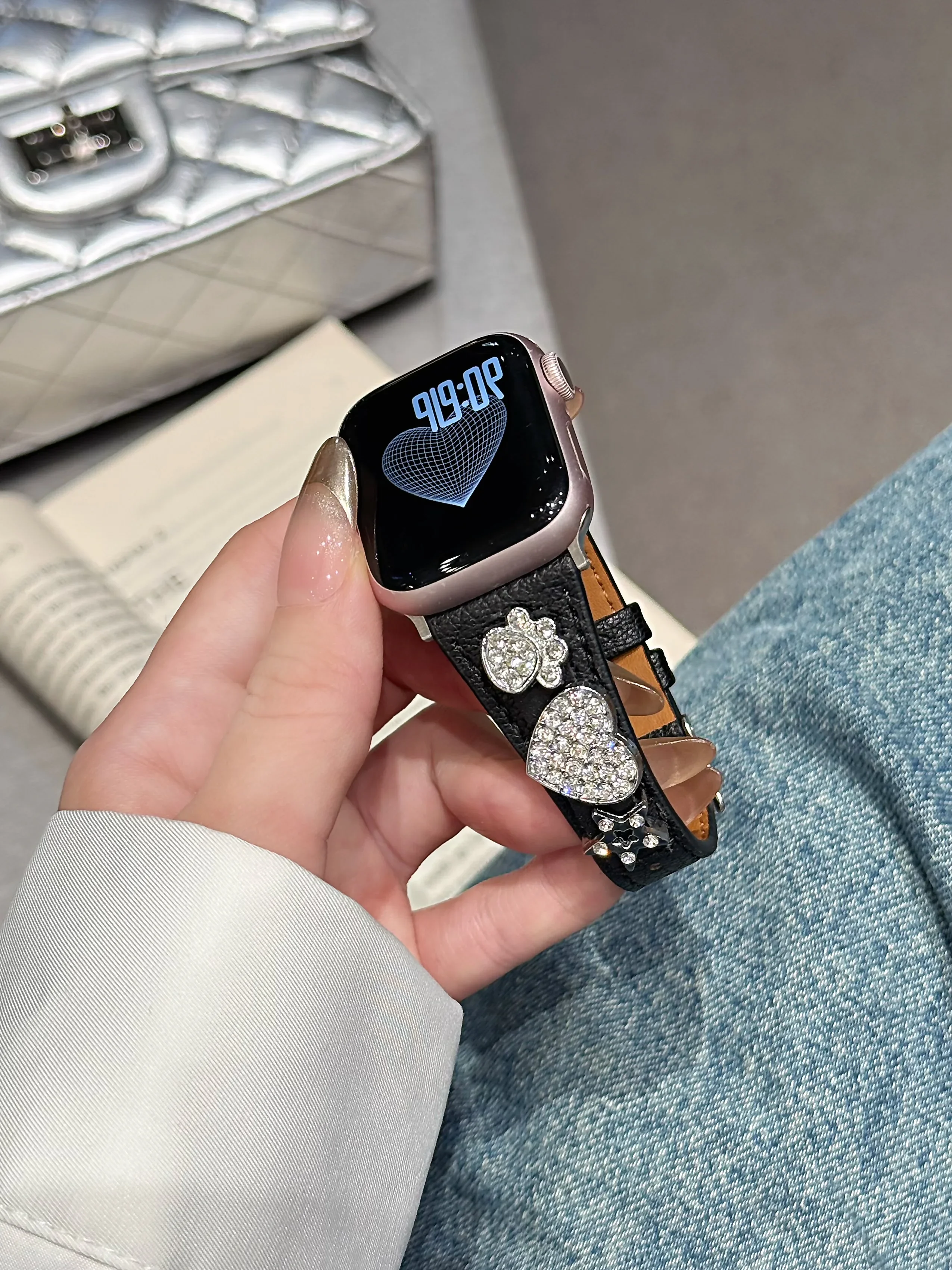 Nice Leather loop For Apple Watch band women 10/9/8/7/6/5/4/3/2/1 SE 38mm 40mm 41mm 42mm 44mm 45mm 46mm 49mm Strap