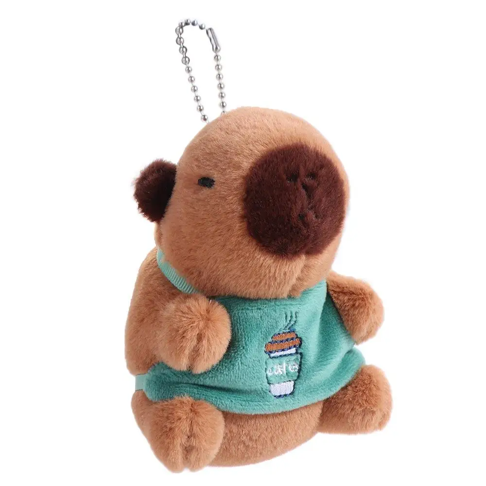 Portachiavi Capybara in cotone PP Peluche ripiene morbido Capybara Ciondolo in peluche Cartoon Ins Capybara Peluche Bambola Giocattoli Borsa per auto Decor