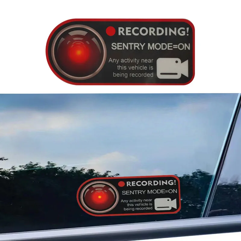 Tesla Model3/Y/S/X Sentinel Mode Car Sticker Warning Modification Interior Decoration Anti-theft Sticker Car Letter Sticker