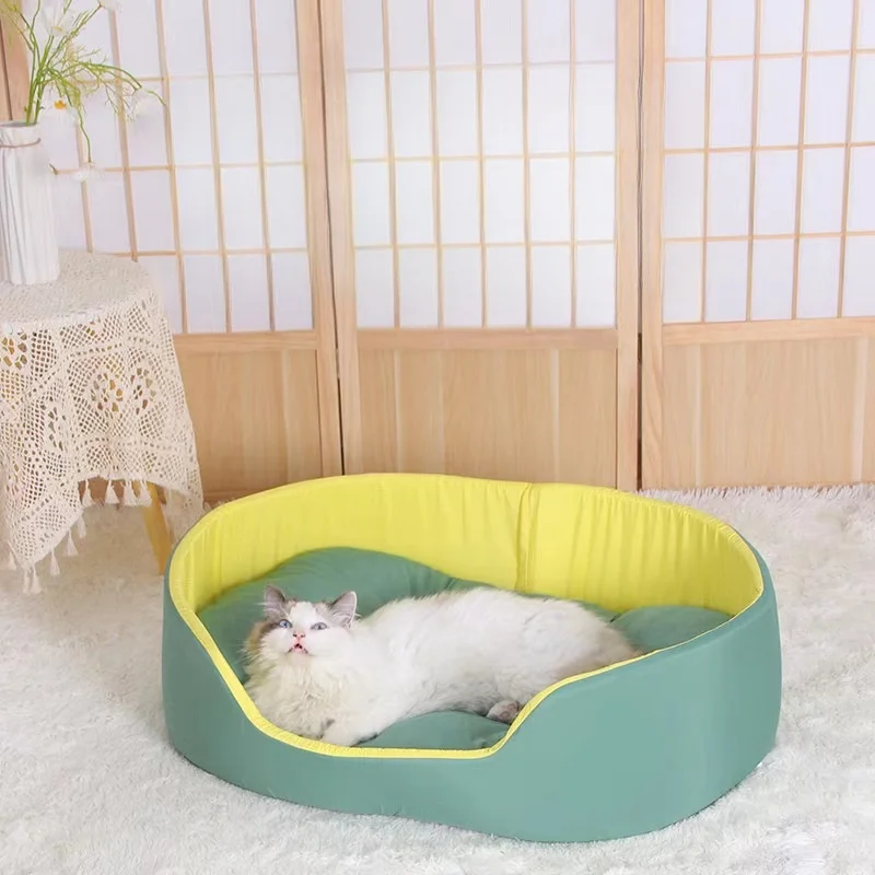 4 Season Large Pet Cat and Dog Bed Warm Comfortable Cat House Soft PP Cotton Nest Dog Basket Mat Autumn and Winter Waterproof