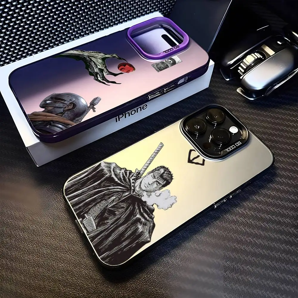 

JAPAN ANIME B-Berserk G-Guts Phone Case For iPhone17,16,15,14,13,12,11 Plus,Pro Max Purple Matte Shockproof Cover