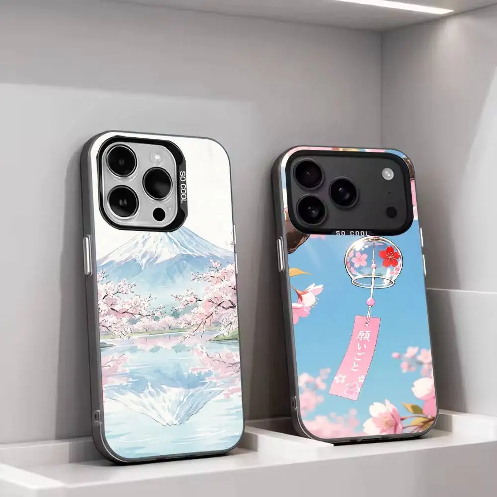 Cartoon Tokyo Street View Silver Gray Soft Protective Back Shell Fits iPhone 11,12,13,14,15,16,17 Pro Max Plus Air Mini