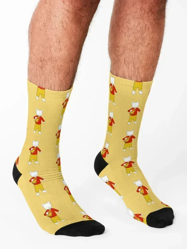Rupert bear Socks sheer kids retro Thermal man winter Socks Female Men's
