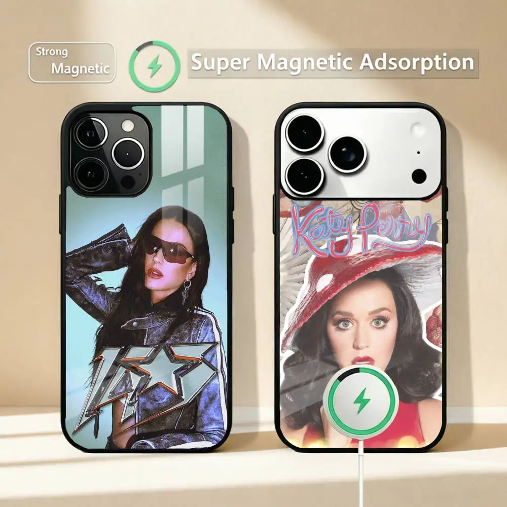

Popular Singer K-Katy Perry Phone Case For iPhone17,16,15,14,13,12,11 Plus,Pro Supports Magnetic Wireless Charging