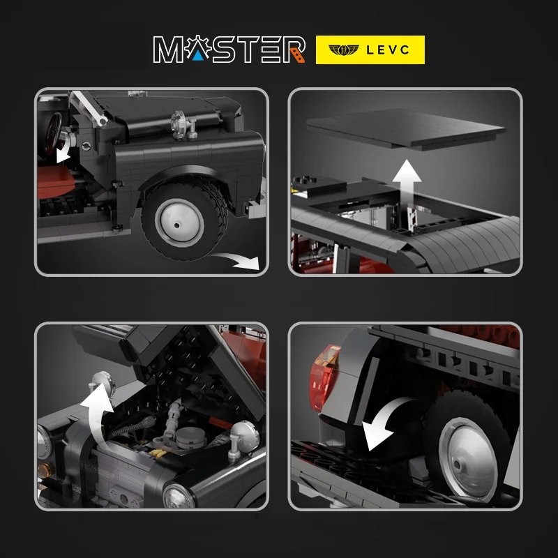التقنية إنجلترا تاكسي بنة 1:12 مقياس Austining LEVC 2.4 جيجا هرتز التحكم عن بعد مركبة الطوب RC ريترو سيارات لعب للهدايا