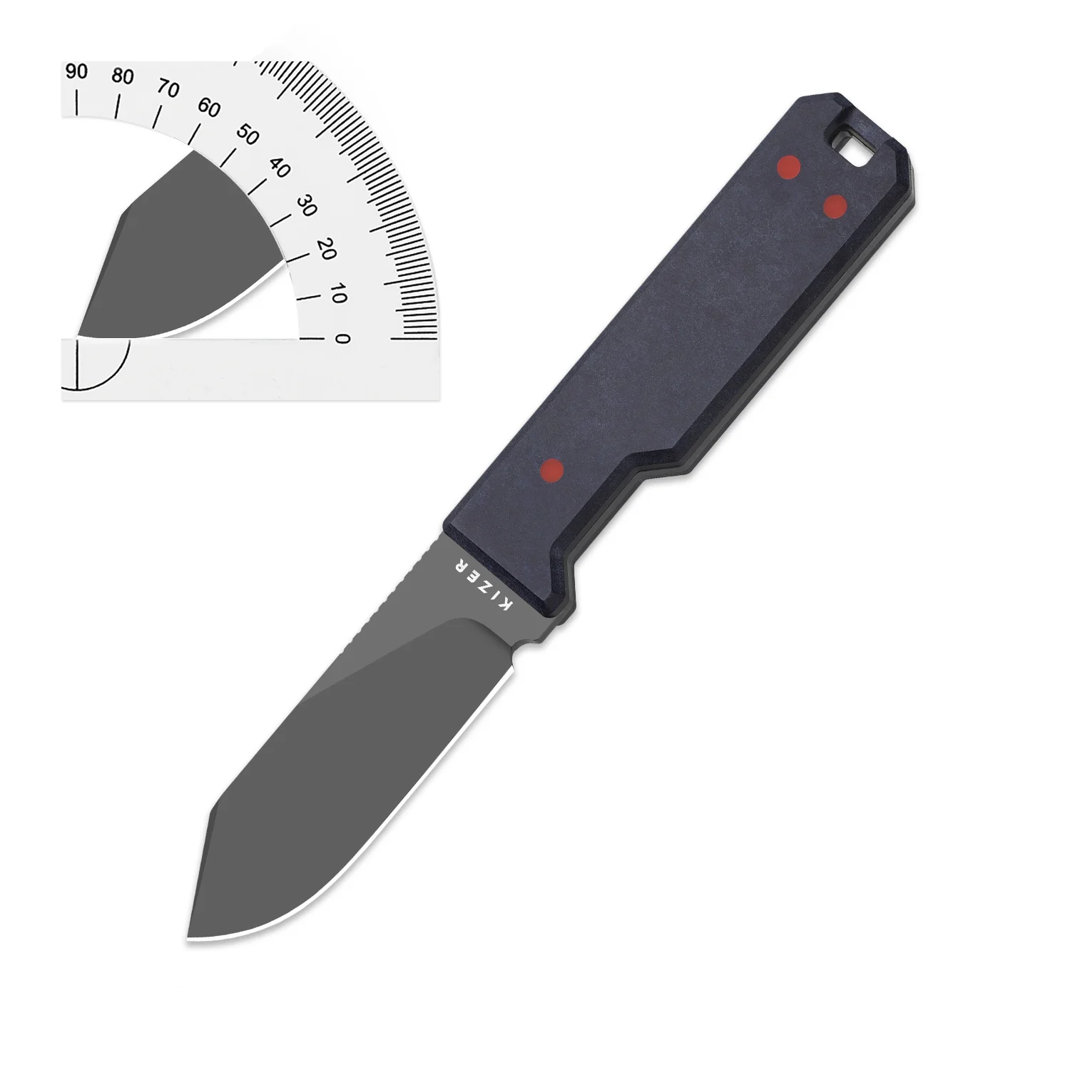 Kizer Fixed Blade Knife Abrams 1133A1/A2/A3 Richlite & Carbon Waves/Micarta/G10 Handle WIth Nitro-V/Nitro-V/D2 Steel Blade - view 4