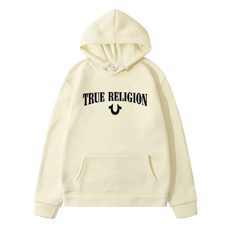 True Religion Print Men\'s Pullover Hoodies Hip Hop Sports Streetwear Sweatshirts Women Hoodie Male Trainning Exercise Sweaters