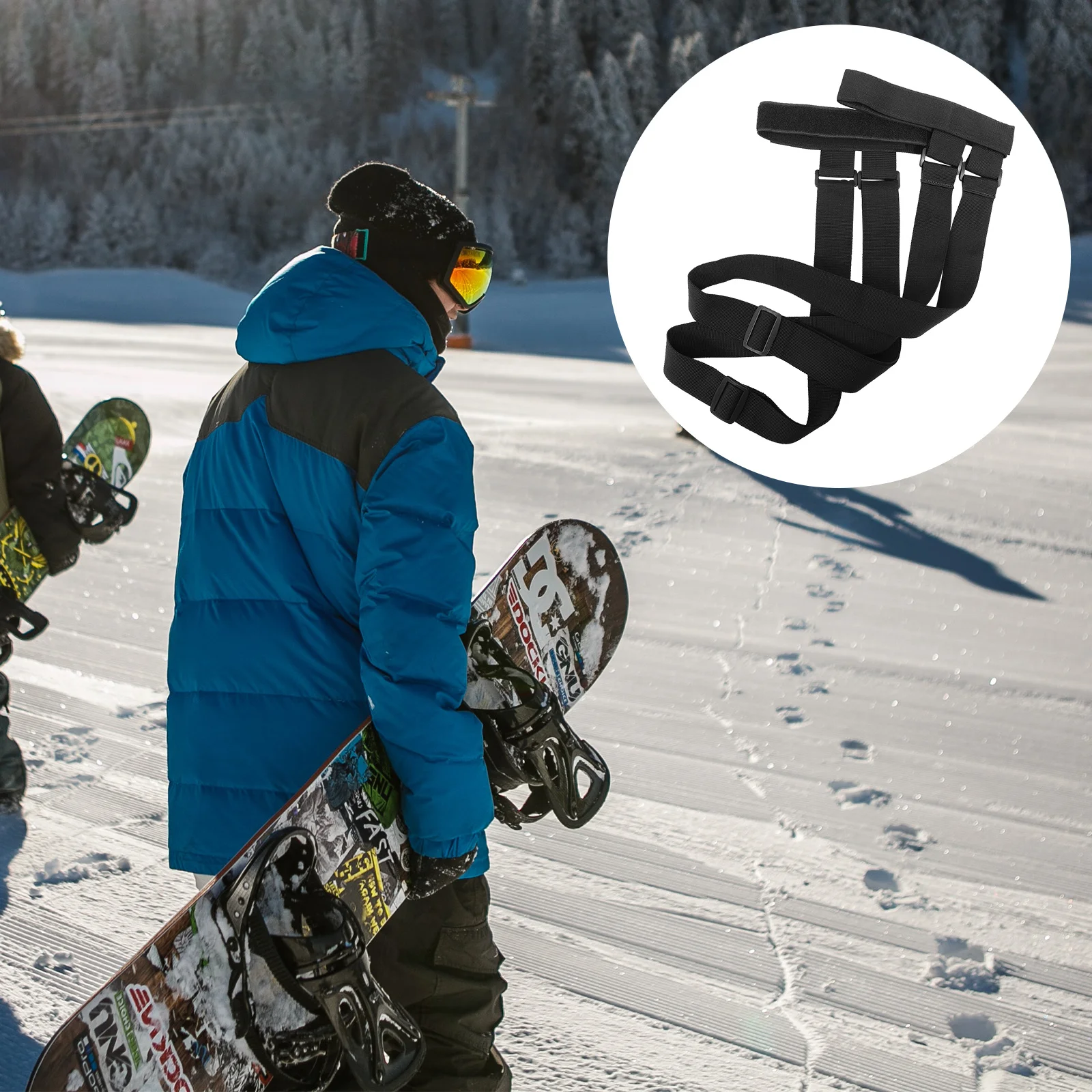 1Pcs Snowboard Carrying Strap Adjustable Portable Durable Ski Board Harness Outdoor Shoulder Strap Snowboard