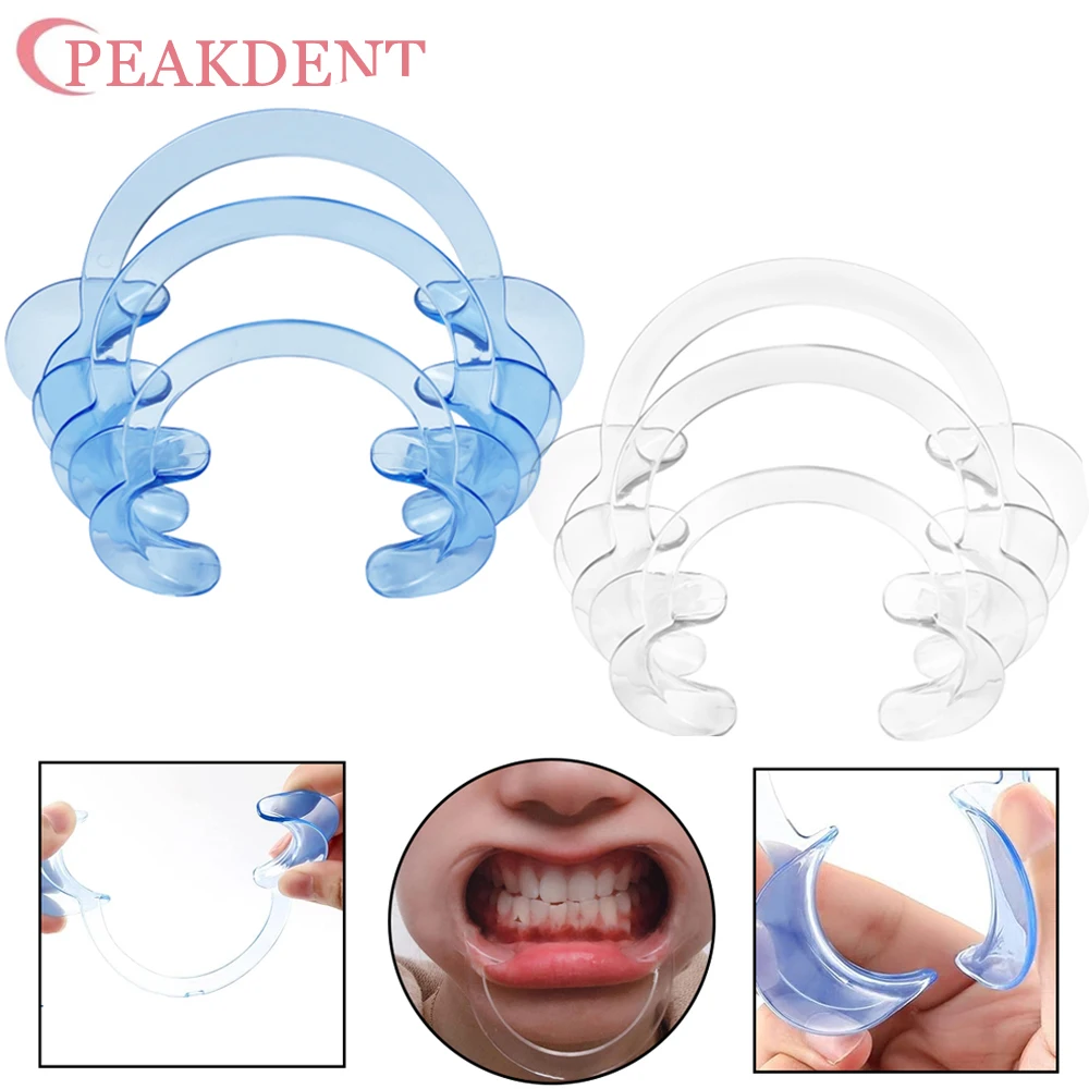 Dental C Shape Intraoral Cheek Lip Opener Teeth Whitening Cheek Retractor Orthodontic Blue Teeth Mouth Opener Oral Clean Tool