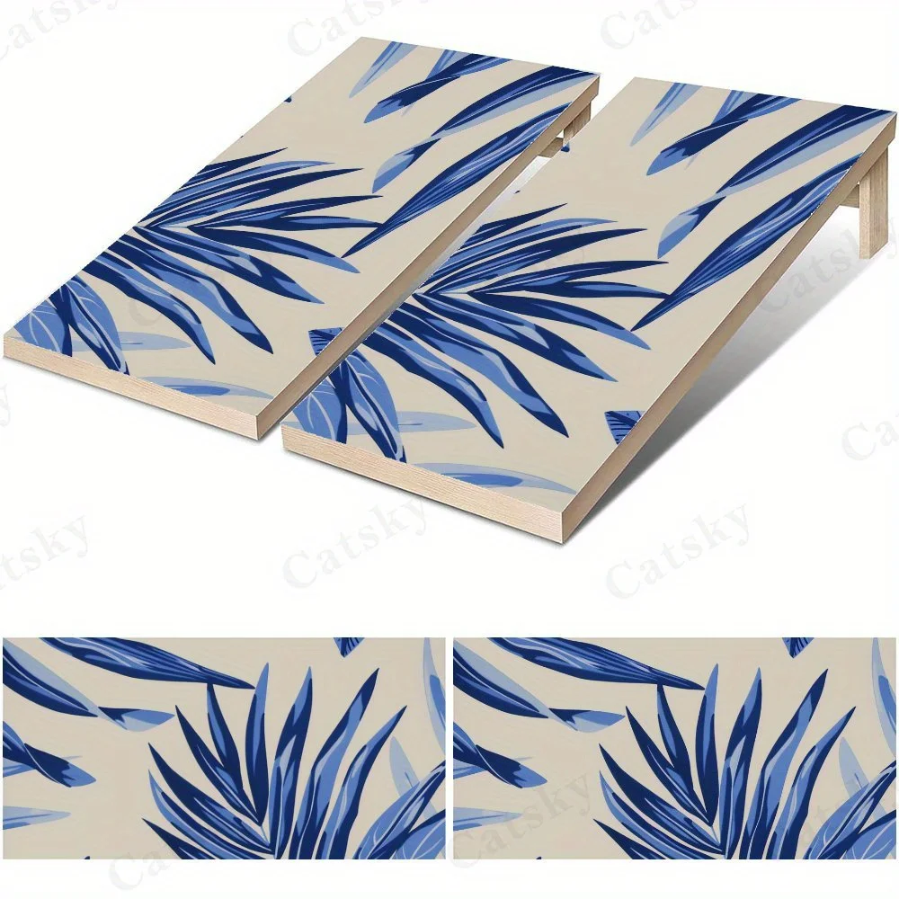 ملصق أوراق استوائية زرقاء، شارات رمل من الفينيل المسطح ثنائية الأبعاد - صديقة للميزانية وقيمة عالية، خالية من الفقاعات وسهلة اللصق، وات #1