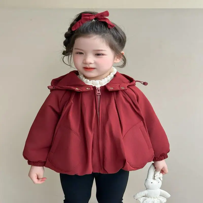 Kawaii Casual Coat Tops 2025 Autumn and Winter New Style of Assault Jacket Cross Border Girls' Wool Ball Velvet Korean Girl Boys