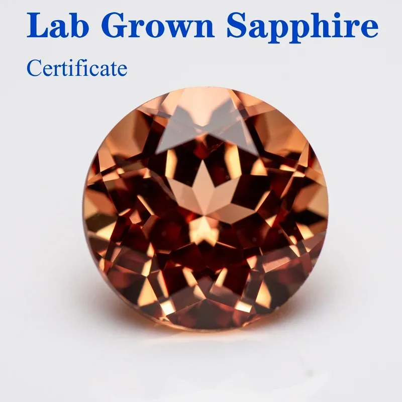 

Top Lab Grown Sapphire Circular Sunset Orange VVS1 Perfect Charms Beads Diy Jewelry Making Materials Selectable AGL Certificate