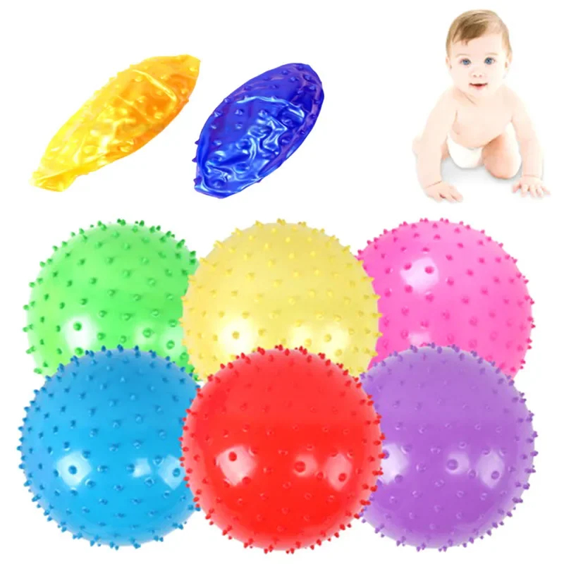 3Pcs 16cm Interactive Games Kids Inflatable Ball Rubber Toy Baby Cartoon Thorn Large Balloon Developmental Children Ball Toys