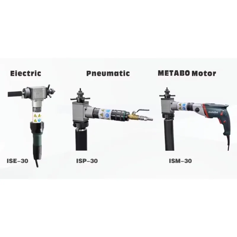 ISE30 Inside Mounted Electric Steel Manual Pipe Beveling Machine 18-28mm Inner Diameter Mounting U, V Weld Groove 0°, 30°, 37.5°