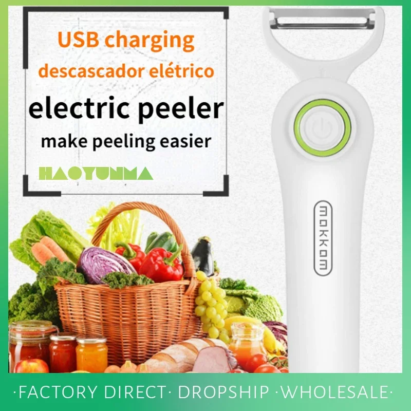 Electric Peeler Fruit Potato Garlic Scraper Shred Machine Kitchen Mini Portable Multifunctional USB Rechargeable Potato Peeler