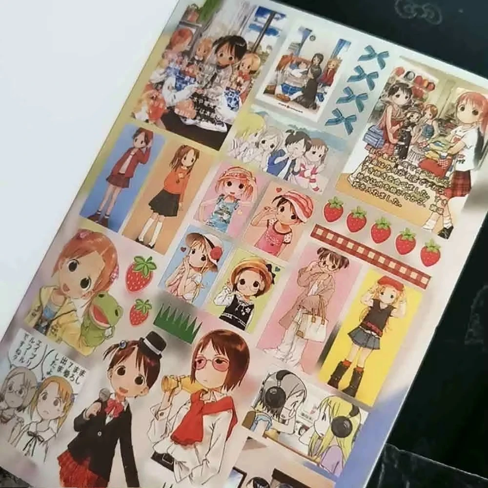 50 Blatt Stickerbuch ohne Wiederholungen, niedliche Retro-Showa-Stil-Aufkleber mit Motiven von Lebensmitteln, Tieren und Cartoon-Mädchen für Scrapbooking und Bastelbedarf – Detail 5