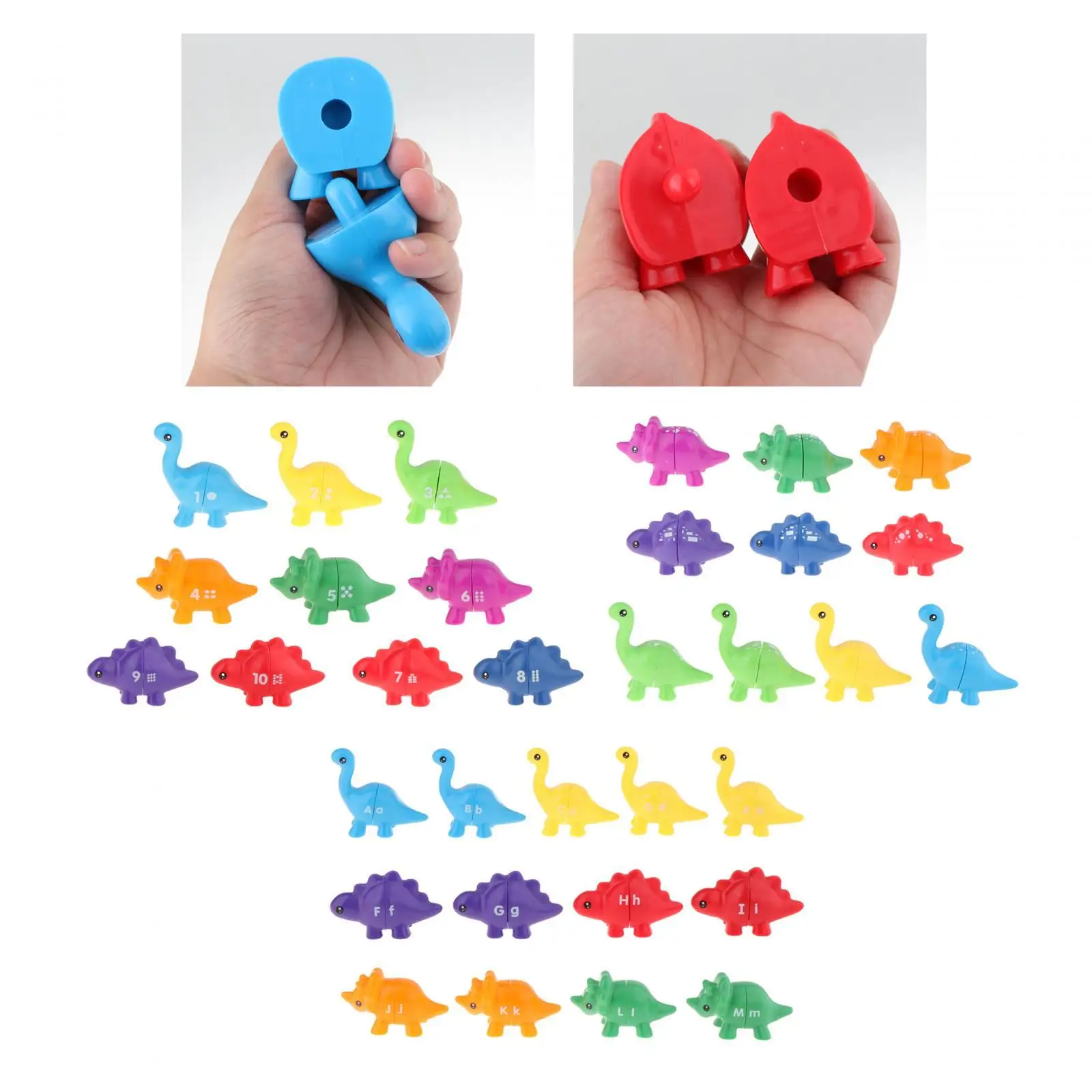 Juguete de dinosaurio de conteo para habilidades de construcción, desarrollo de la percepción del Color