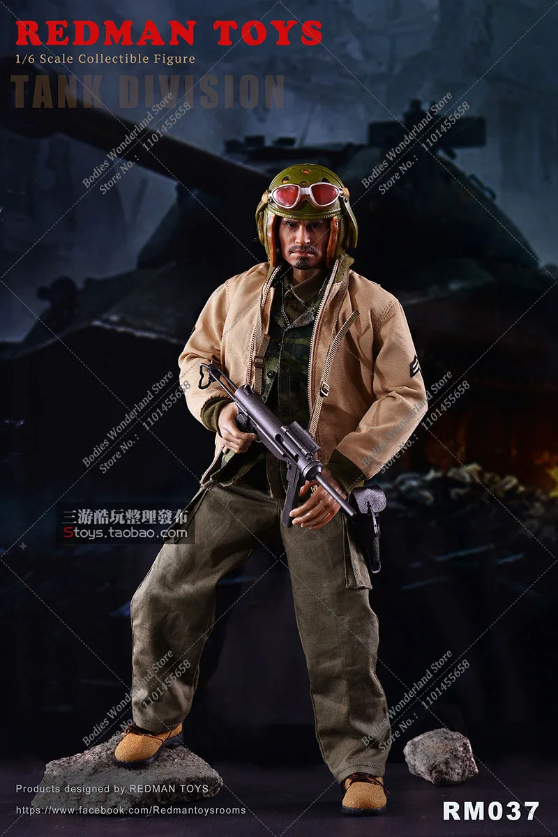 In Stock  REDMAN TOYS RM037 1/6 Scale Collectible WWII Fury Tank Division 12'' Full Set Male Solider Action Figure Model Toys