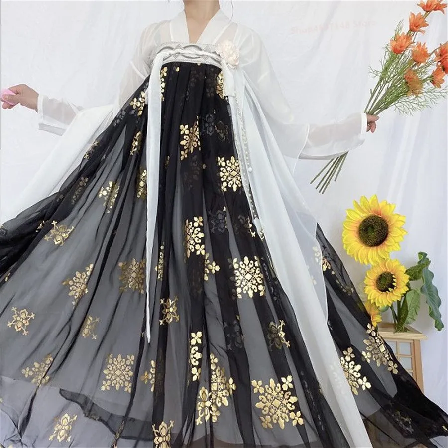 

Chinese Hanfu Dress Women Costume Party Dress Vintage Tang Dynasty Beige Hanfu Plus Size hanfu women
