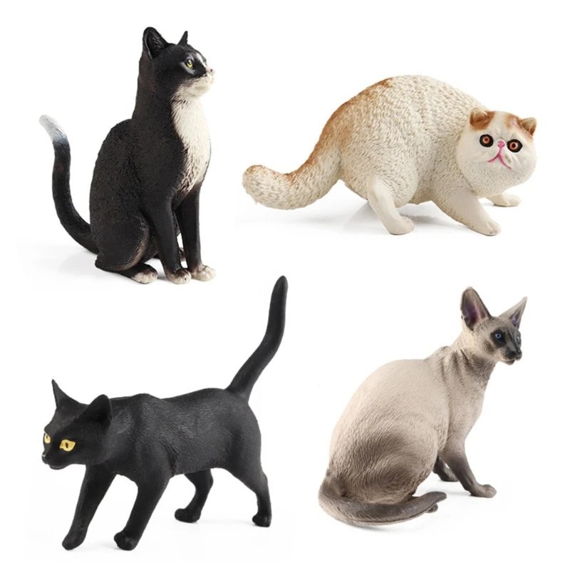 Plastic Model Ornament Realistic Figures Kitten Plastic Handicrafts Lawn Landscape Backyard Desktop Decorations