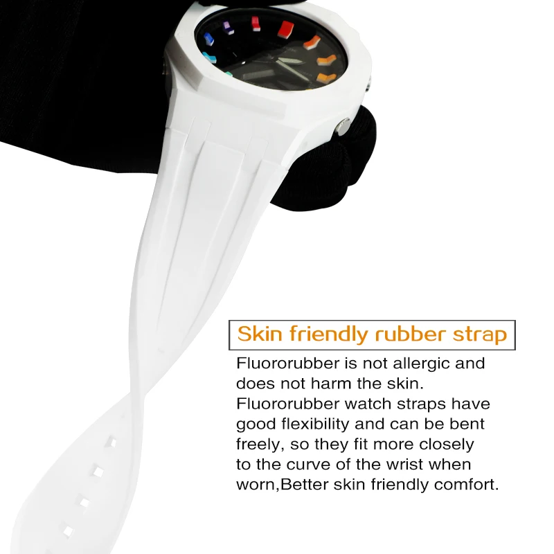 GA2100 ชุดปรับเปลี่ยนสําหรับ Casio G-SHOCK GA-2100 GA-2110 GA-B2100 เซรามิค fluororubber ผู้ชายนาฬิกาสร้อยข้อมือ