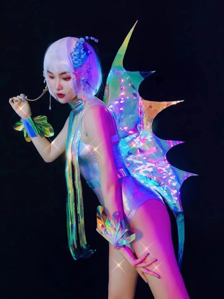 Ocean Party Mermaid Costume Bar Gogo Fluorescent Party Fluorescent Show Stage Performance Clothes Cosplay Women Suit