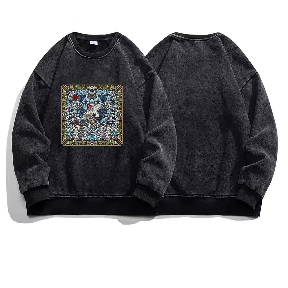 

plus Size 300 Pou Pure Cotton round Ne Sweatirt Printed Official orm Patch Design ex Autumn Winter Clothing