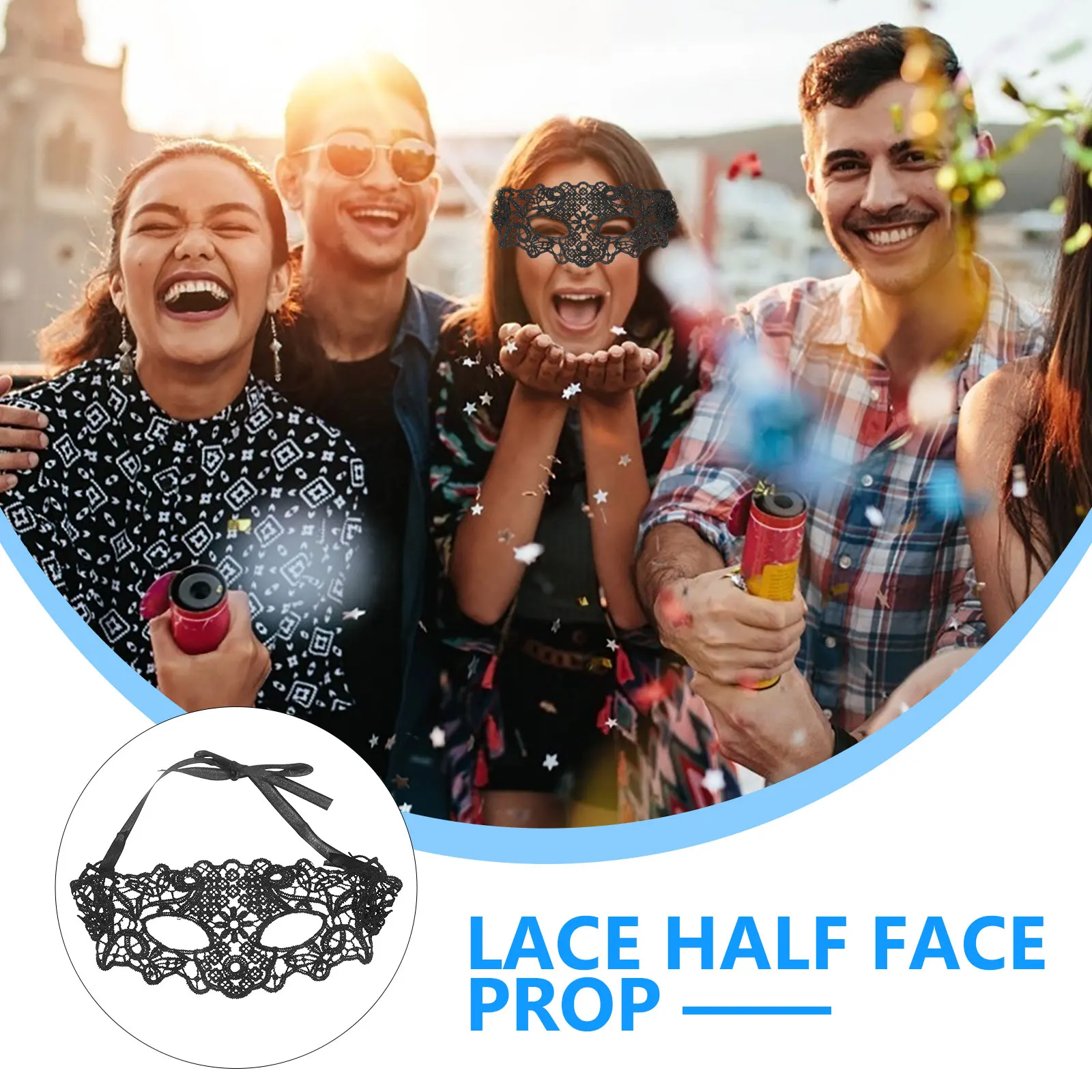 

Black Half Face Masquerade Mask for Women Lace Masks Party Props Costume Halloween Carnival Cosplay Accessories