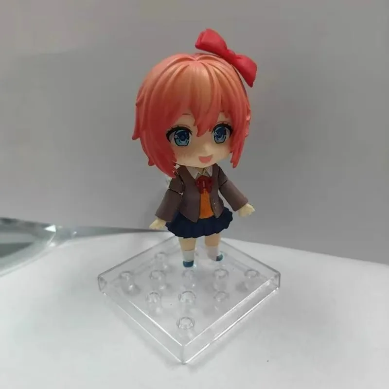 10cm Doki Doki Literature Club 2250# Sashiri PVC Q version clay Figure mobile face swapping doll model boxed