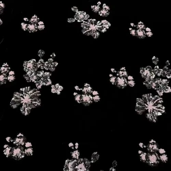 135CM Wide Pink Sequins Black Silk Velvet Fabric by Meter for DIY Sewing Dress Jacket Pants for Spring Autumn Winter R1715