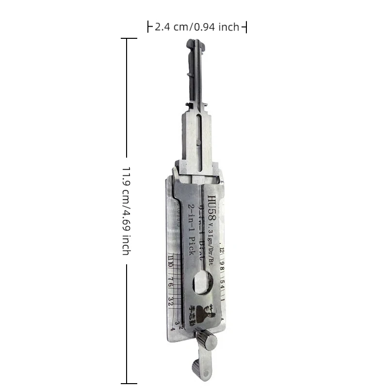 Original Lishi HU58 V.3 2 in 1 Lock Pick Decoder Ignition Car Door Open for Old BMW Models Vertical Milling