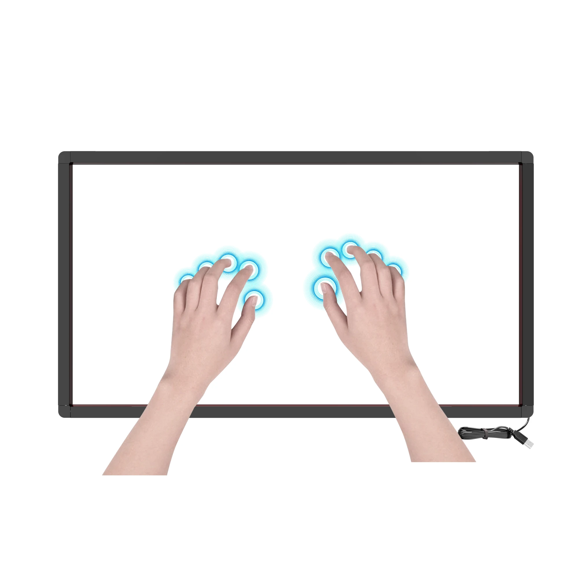 Infrared touch screen frame Multi-host control outdoor industrial touch screen display, serial interface aluminum alloy