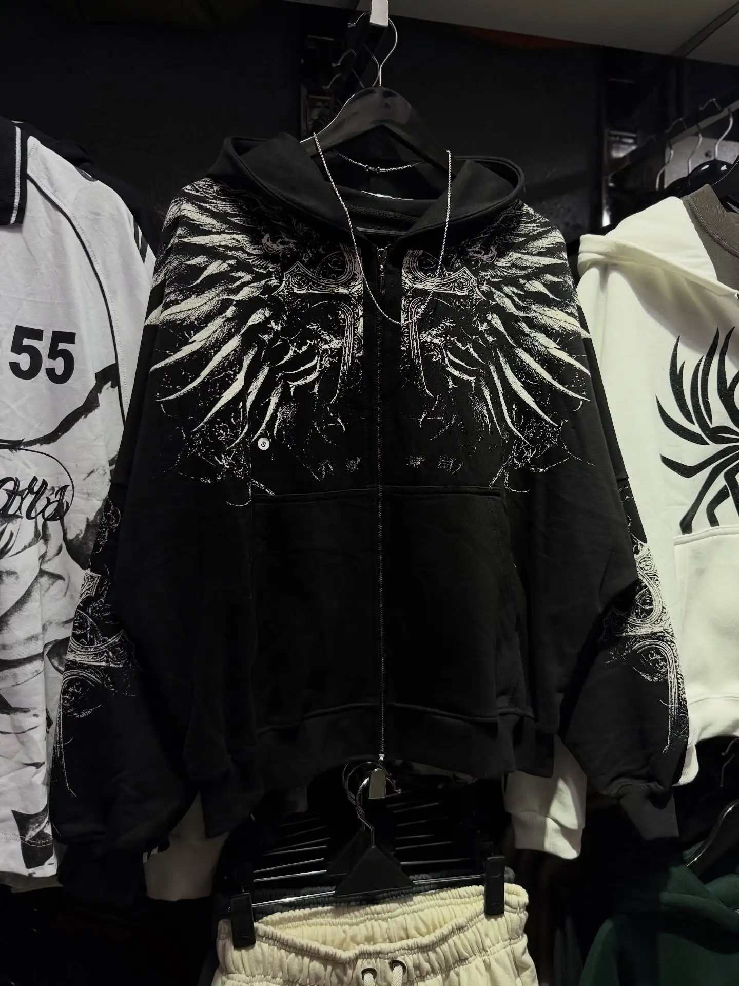 

Мужская готическая винтажная толстовка на молнии с принтом в виде шипов, оверсайз, в стиле Y2K, гранж, уличная мода, свободная куртка на полной молнии