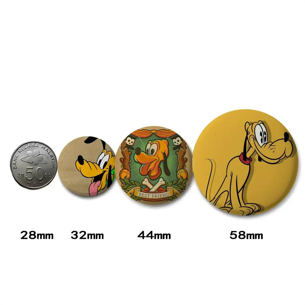 بلوتو لطيف الكلب الكرتون شارات مستديرة رائعة شارة دبابيس دبابيس الإبداعية للملابس قبعة ظهره هدية الملحقات #4