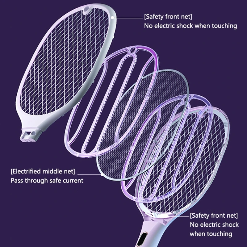 Xiaomi قاتل الماموس الكهربائي 3in1 التلقائي البعوض فخ 3000 فولت نوع-C شحن المنزلية صدمة كهربائية البعوض صاعق جديد