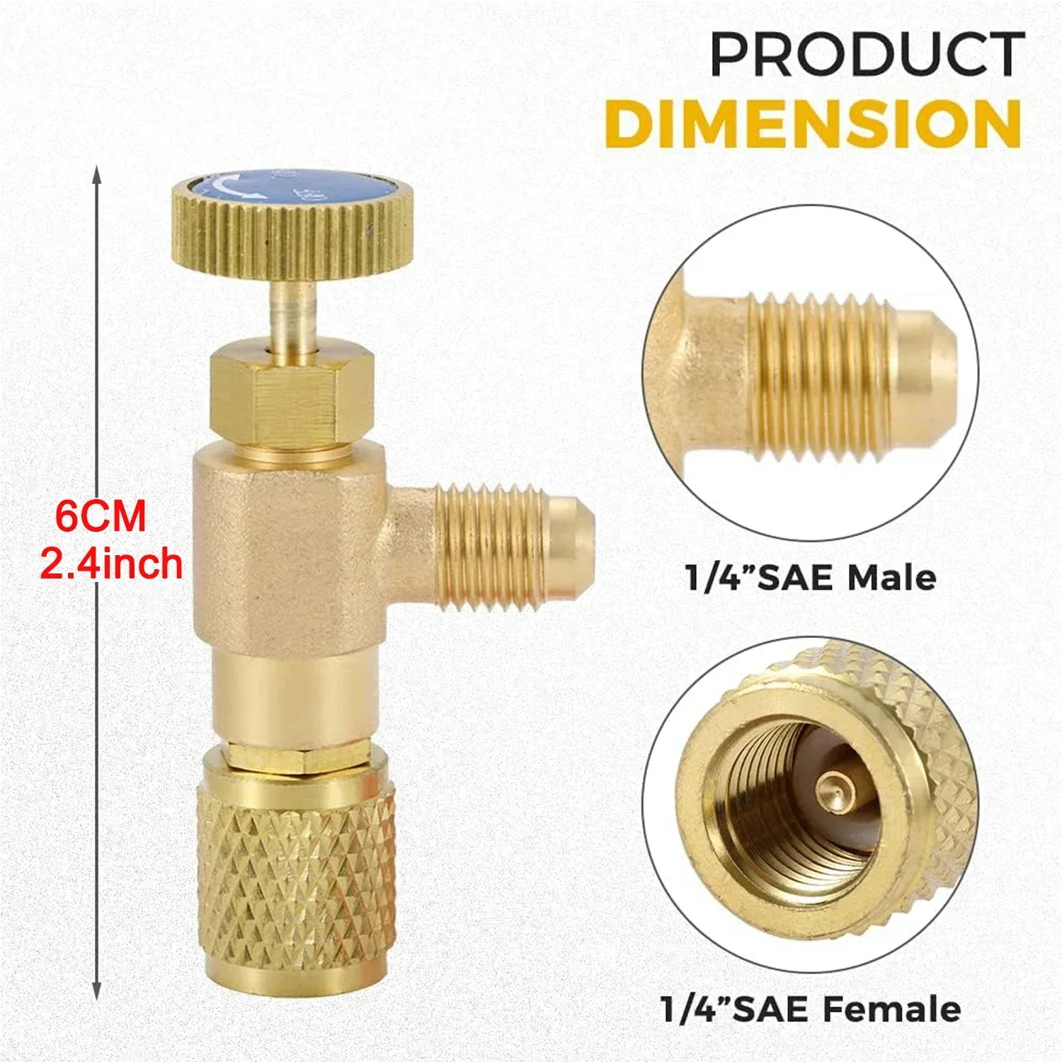 Refrigerant Safety Valve, R410A & R22 for Air Conditioning, 1/4\