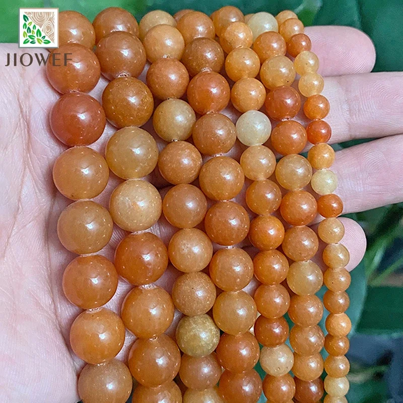 Smooth Red Aventurine Round Loose Beads Natural Stone Diy Handmade Bracelet Earrings for Jewelry Making 15