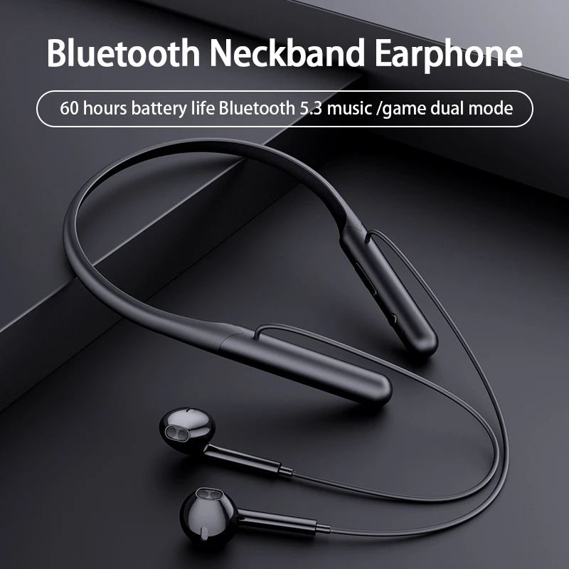 For Xiaomi Huawei Hanging Neck Headset Wireless Headphone 5.0 Bluetooth Earphone Stereo Earbuds Music Sport Earbuds