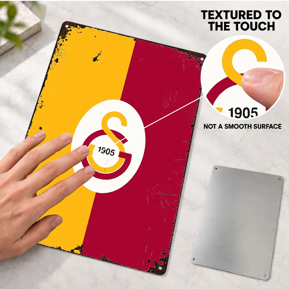 Galatasaray Football Design Aluminum Poster Customized Metal Sign Minimalist Style Wall Art For Home Gym Sports Enthusiast Gift